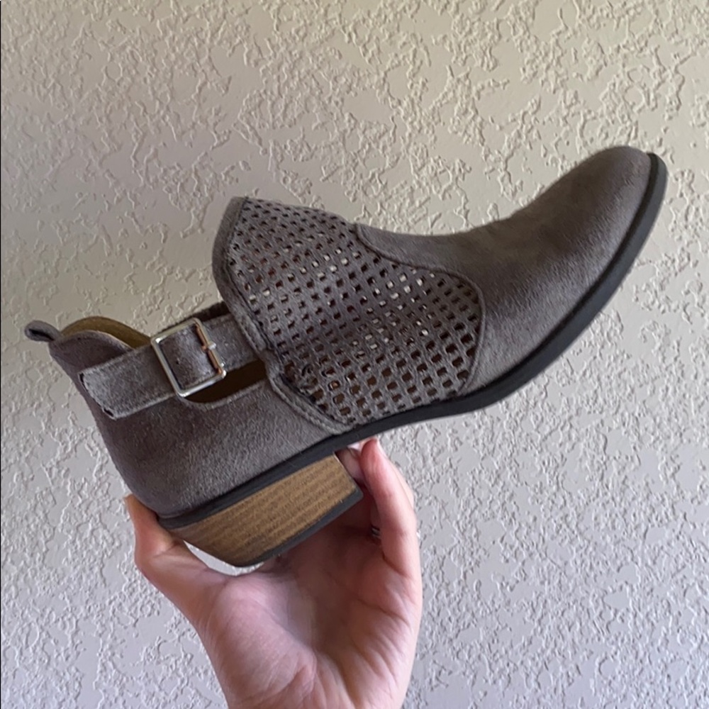 Suede western ankle boots